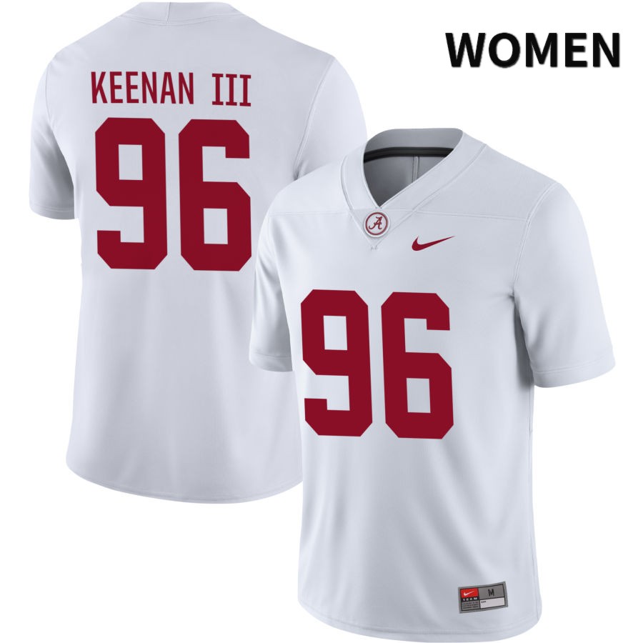 Alabama Crimson Tide Women's Tim Keenan III #96 NIL White 2022 NCAA Authentic Stitched College Football Jersey HB16T38KL